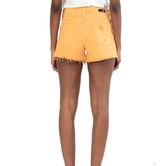 NWT- Women’s KUT from the Kloth Jane High-Rise Shorts w/Fray Hem Yellow sz0 - Picture 2 of 4